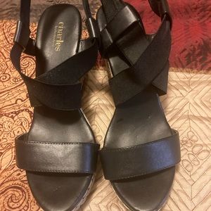 Black wedges by Charles David worn once